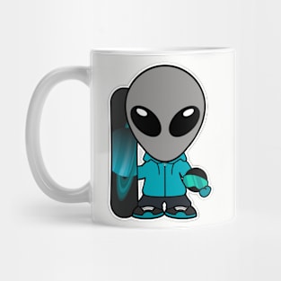 Snowboard Gray Alien Extraterrestrial Mug